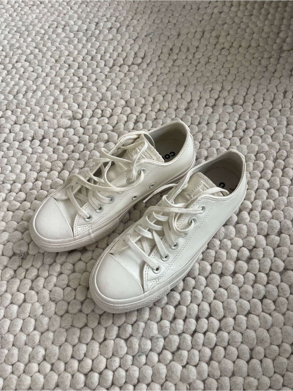 Converse White Platform Low Top Sneakers